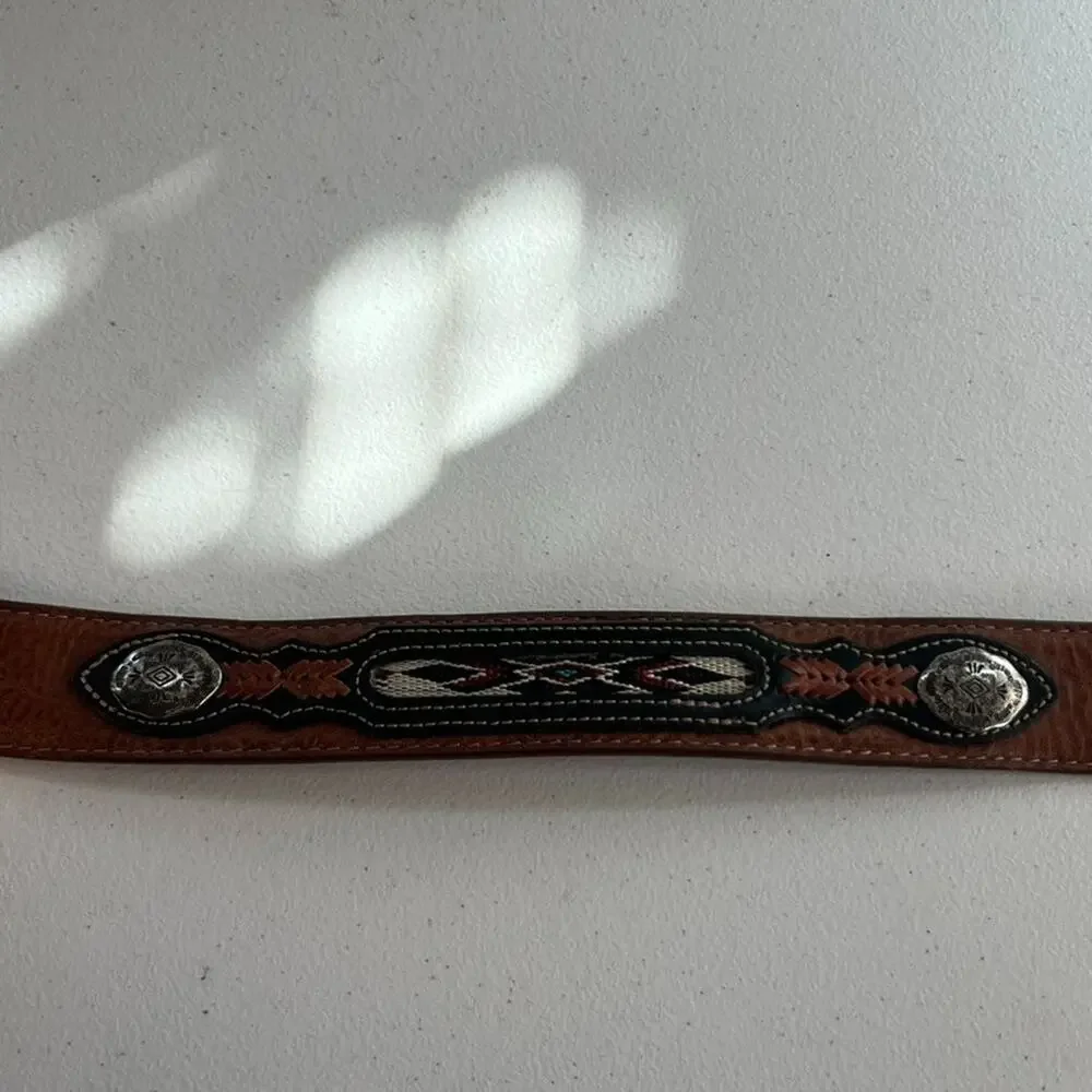Wrangler Belt Mens (39.5-44) In Handcrafted Genuine Leather Southwestern Concho